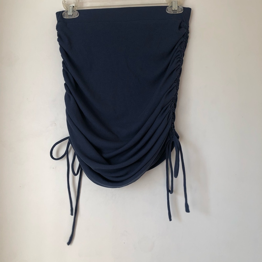 Princess Polly Oxford Navy Blue Bodycon Ruched Mini Skirt 6